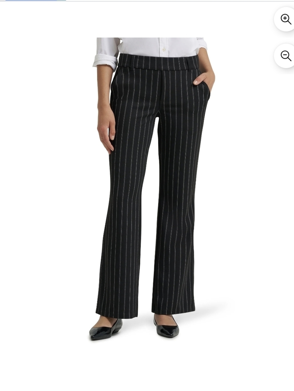 NWT Lee Black Pinstripe Dress Pants Womens Size Medoum - Picture 6 of 10
